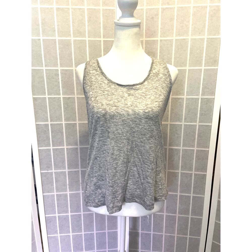 Massimo Dutti NEW Gray Racerback Drape Tank M Super Soft Quiet Luxury Minimalist